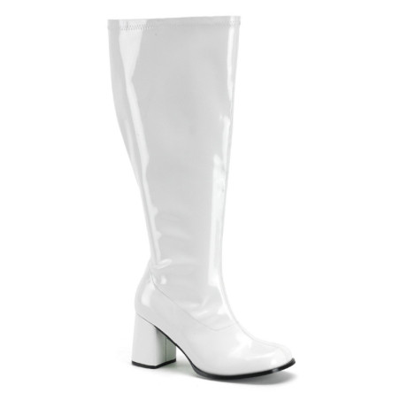 Patent 7,5 cm GOGO-300X knee high women's boots wide calf