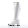 Patent 7,5 cm GOGO-300X knee high women's boots wide calf
