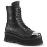 Vegan leather GRAVEDIGGER-10 ankle boots - steel toe combat boots
