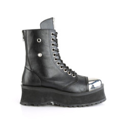 Vegan leather GRAVEDIGGER-10 ankle boots - steel toe combat boots
