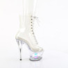 MOON1021C - 18 cm pleaser high heels ankle boots strass transparent