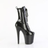Black glitter 20 cm high heels ankle boots platform