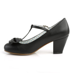 Black 6,5 cm vintage WIGGLE-50 Pinup Pumps Shoes with Cuben Heels
