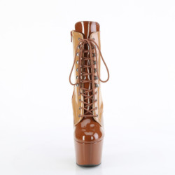 ADORE-1020DC - 18 cm platform stivaletti tacco alto vernice toffee