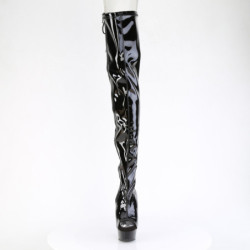 Patent 15 cm DELIGHT-4017 high heeled lace up thigh high boots