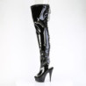 Patent 15 cm DELIGHT-4017 high heeled lace up thigh high boots