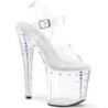 Transparent rhinestones platform 19 cm 708RS-02 pleaser high heels sandals