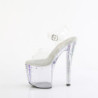 Transparent rhinestones platform 19 cm 708RS-02 pleaser high heels sandals
