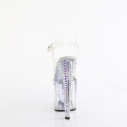 Trasparente sandali pleaser con strass plateau e tacco 19 cm 708RS-02