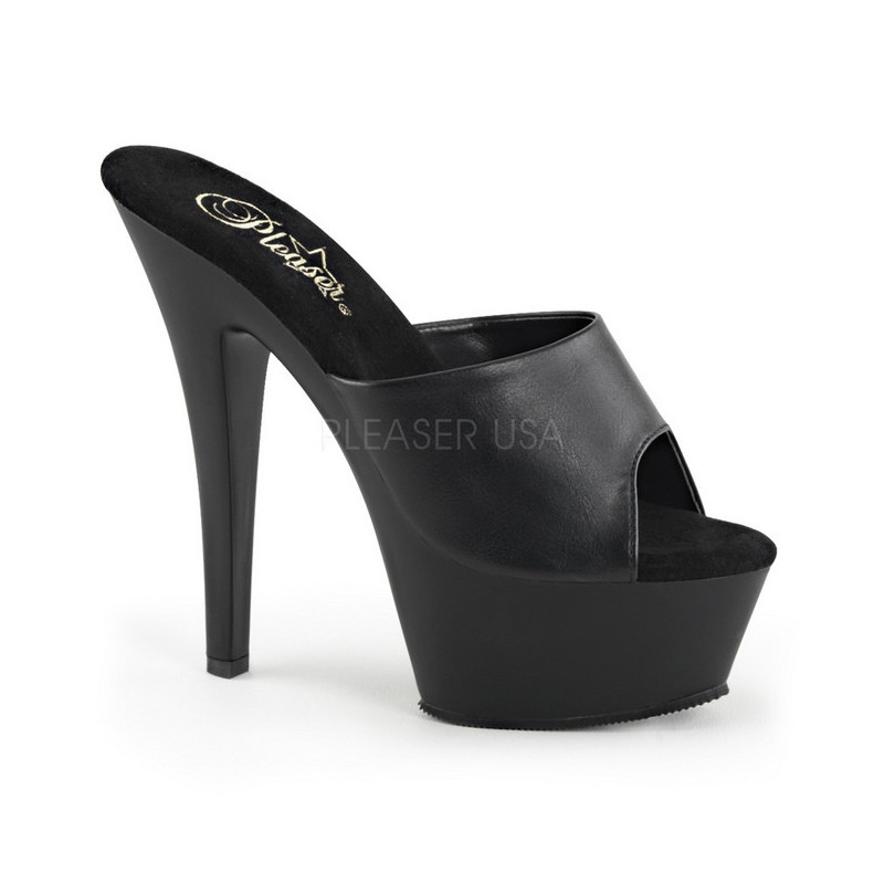 Nero Ecopelle 15,5 cm KISS-201 Plateau Mules Alte