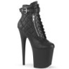 Leatherette platform 20 cm FLAMINGO-800-05 lace up ankle booties in black