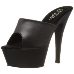 Nero Ecopelle 15,5 cm KISS-201 Plateau Mules Alte
