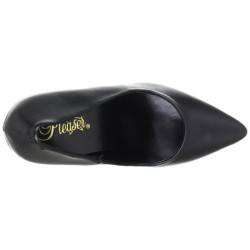 Black Leatherette 13 cm SEDUCE-420 pointed toe pumps high heels