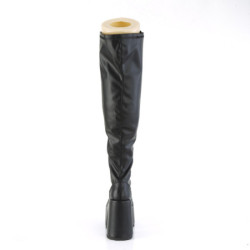 Leatherette 13 cm goth thigh high stretch overknee boots wide calf