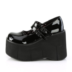 Nero Vegano 11,5 cm DemoniaCult KERA-08 scarpe décolleté mary jane plateau