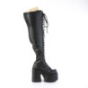 Leatherette 13 cm goth thigh high stretch overknee boots wide calf