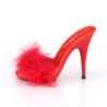 Rosso 13 cm POISE-501F piume di marabu Mules Scarpe