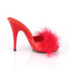 Rosso 13 cm POISE-501F piume di marabu Mules Scarpe