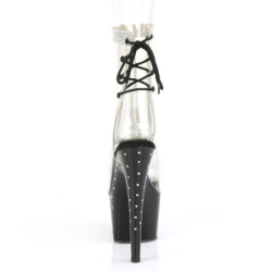 Black transparent 18 cm STARDUST-1018C-2RS Exotic stripper ankle boots
