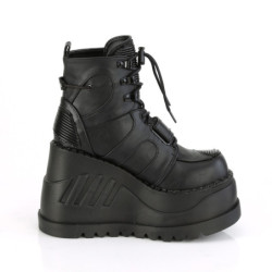 Leatherette Black 12 cm STOMP-13 ankle boots wedge platform
