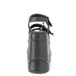 Vegano Nero 15 cm DemoniaCult WAVE-13 scarpe lolita sandali con zeppa plateau