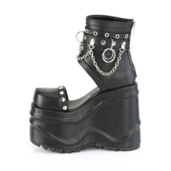 Vegan 15 cm WAVE-22 platform wedge ankle boots emo