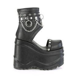 Vegan 15 cm WAVE-22 platform wedge ankle boots emo