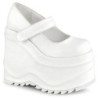 Bianco Vegano 15 cm WAVE-32 scarpe décolleté mary jane zeppa plateau