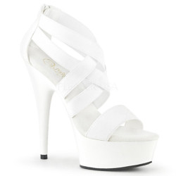 White elasticated band 15 cm DELIGHT-669 pleaser women's shoes