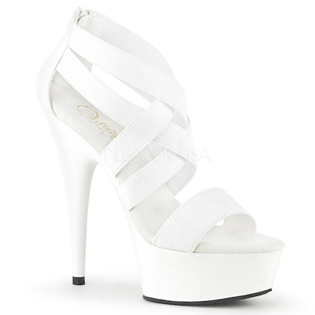 White elasticated band 15 cm DELIGHT-669 pleaser women's shoes
