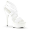 White elasticated band 15 cm DELIGHT-669 pleaser women's shoes
