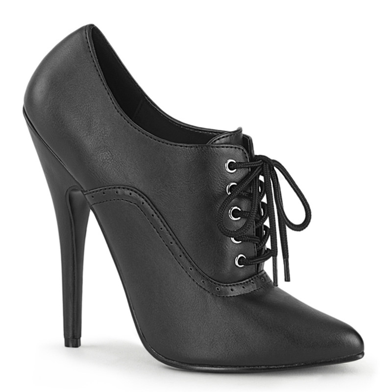 Ecopelle 15 cm DOMINA-460 scarpe décolleté oxford stringate nere