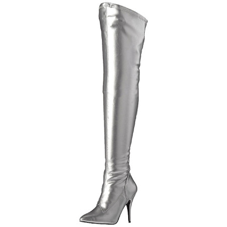 Silver Leatherette 13 cm SEDUCE-3000 overknee high heel boots