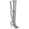 Silver Leatherette 13 cm SEDUCE-3000 overknee high heel boots