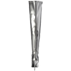 Silver Leatherette 13 cm SEDUCE-3000 overknee high heel boots
