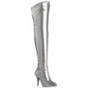 Argento Ecopelle 13 cm SEDUCE-3000 stivali overknee tacco alto