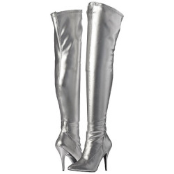 Silver Leatherette 13 cm SEDUCE-3000 overknee high heel boots