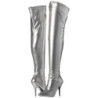 Argento Ecopelle 13 cm SEDUCE-3000 stivali overknee tacco alto