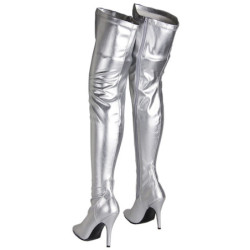 Silver Leatherette 13 cm SEDUCE-3000 overknee high heel boots