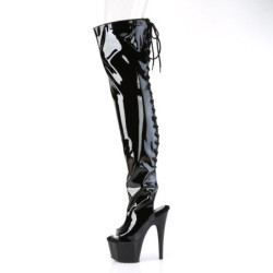 Patent 18 cm ADORE-3017 high heeled lace up thigh high boots