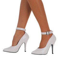 White Shiny 13 cm SEDUCE-431 Stiletto Pumps for Men