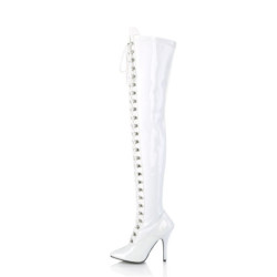 Patent 13 cm SEDUCE-3024 White high heeled mens thigh high boots