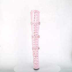 Patent 13 cm SEDUCE-3028 Rosa overknee boots with laces