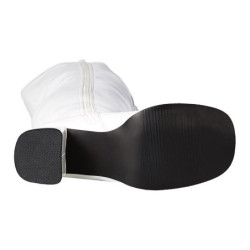 Stivali anni 70 vinile bianchi 7,5 cm disco abba gogo stivali sopra il ginocchio