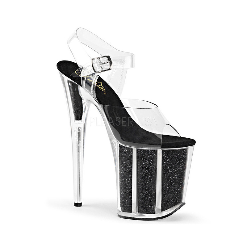 Black 20 cm FLAMINGO-808G High Heels Glitter Platform