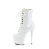 Verniciata 18 cm SKY-1020 stivaletti tacco alto con stringati bianchi