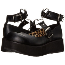 Vegano 6 cm DemoniaCult SPRITE-02 scarpe décolleté mary jane neri