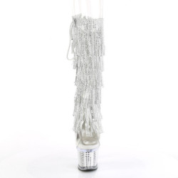 White strass platform 18 cm 2017RSF2 pleaser high heels ankle boots