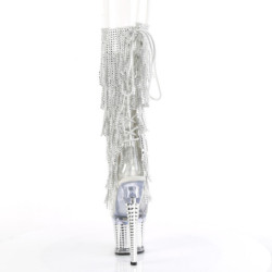 White strass platform 18 cm 2017RSF2 pleaser high heels ankle boots