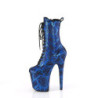 1040SPF - 20 cm pleaser high heels ankle boots Snake pattern blue